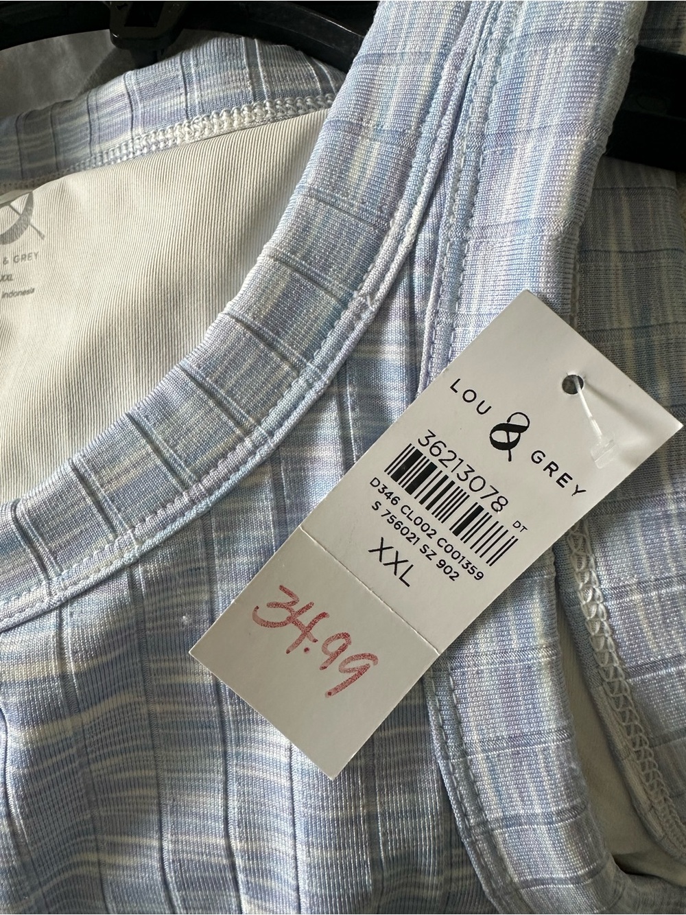 Lou & Grey Light Blue Ribbed Pattern Tank - Picture 3 of 4